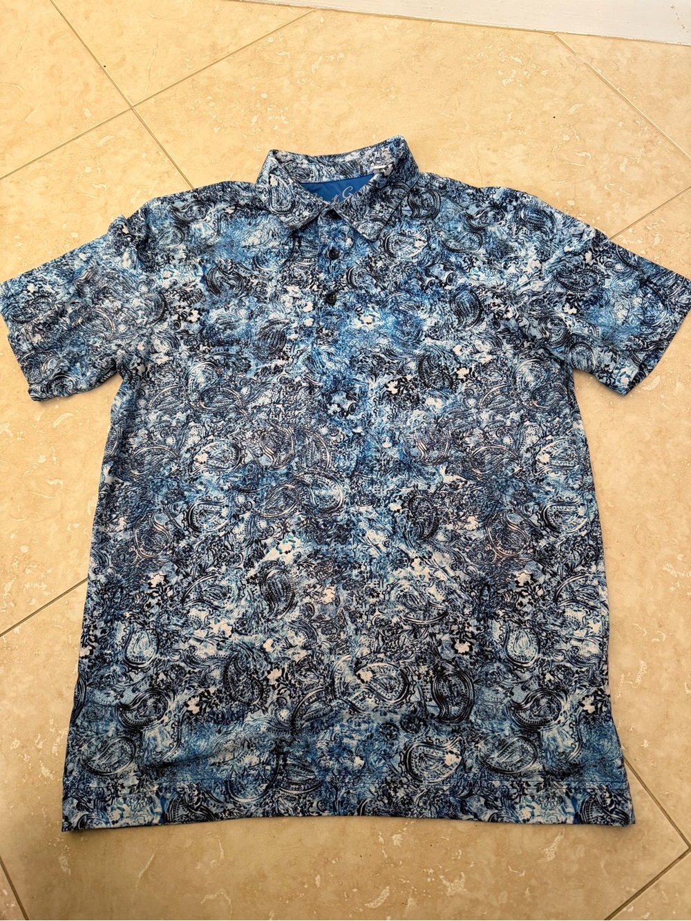Robert Graham Blue Multi-Pattern Polo